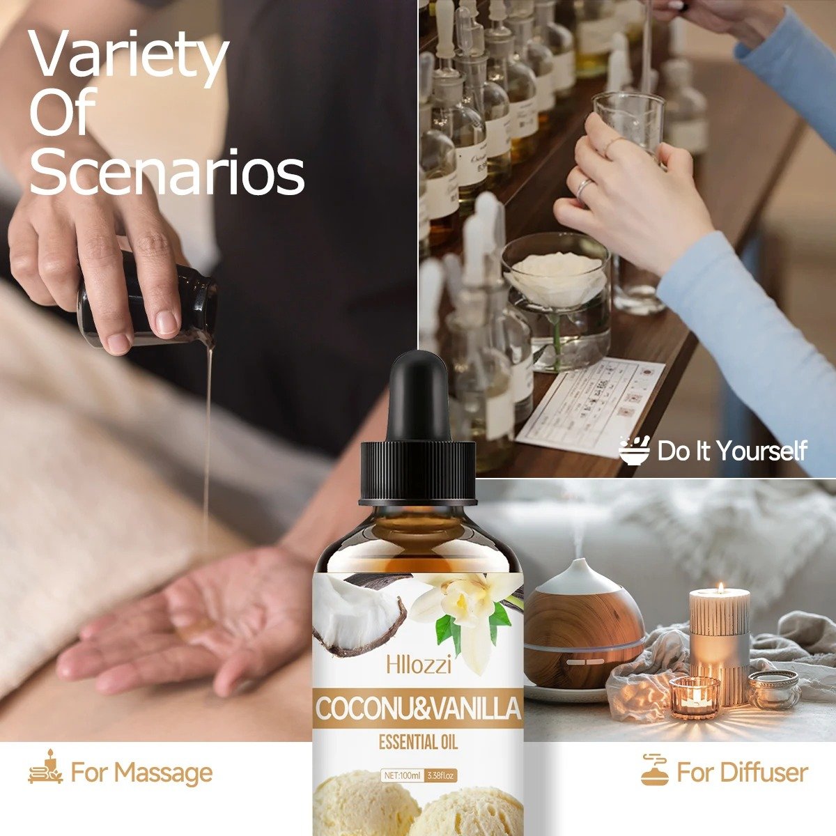 زيت جوز الهند والفانيليا العطري لتدليك الجسم - الصورة 7